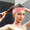 Women's Sweat-Absorbing, Breathable Sports Headband for Running & Tennis Stretchy Pink 2ea
