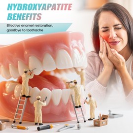 Niacinamide Whitening Toothpaste, Hydroxyapatite Toothpaste, Effectively Whitens Teeth, Protects Tooth Enamel, Freshens Breath 24 Hours, Fluoride-Free Formula is Suitable for Sensitive Teeth