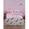 Rapport home Dino Daisy Kids Microfibre Duvet Cover Set Toddler
