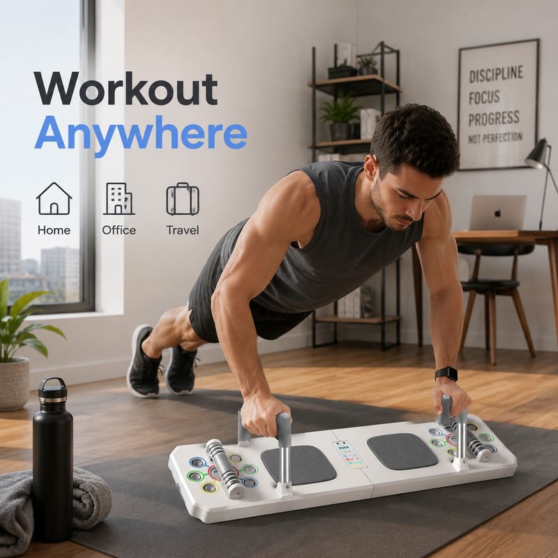 Portable Push Up Board for Home Workouts – Foldable Fitness