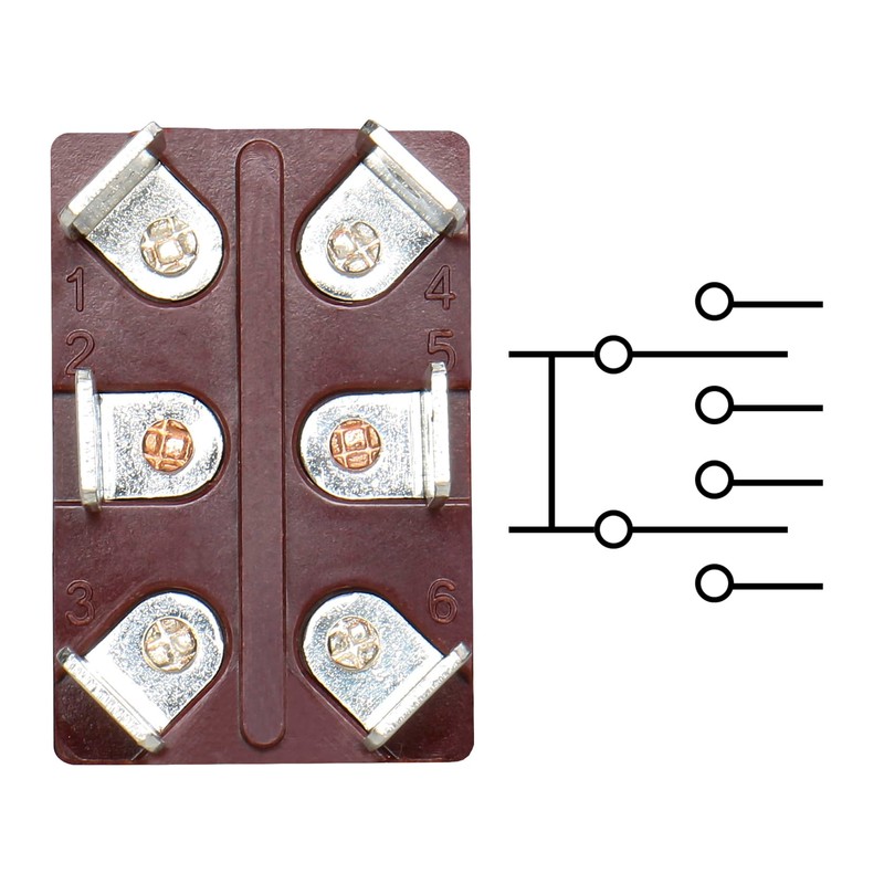 Heschen metal toggle switch DPDT, KN3C-223, momentary (ON)/OFF/(ON) 3 position