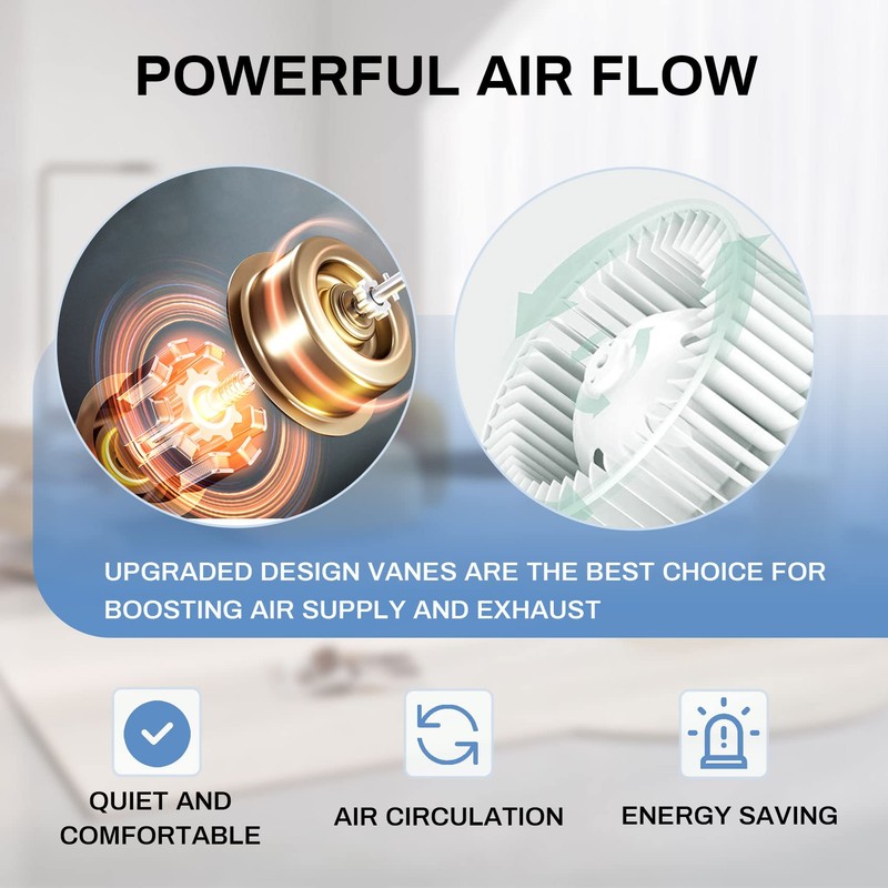 Bathroom Exhaust Fan with LED Light, Bathroom Fan with Light,