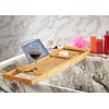 RoyalHouse Bamboo Bathtub Caddy Tray, Expandable Bath Table Over Tub