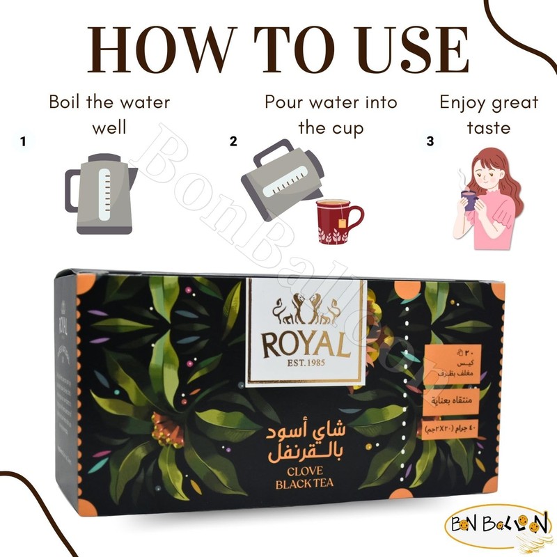 Royal Clove Black Tea Bag Pure Natural Drink Herbal Herb