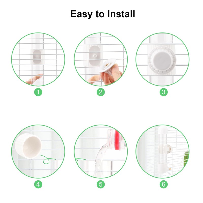 Hypeety Leak-Proof Bird Water Bottle for Cage Clear No Spill