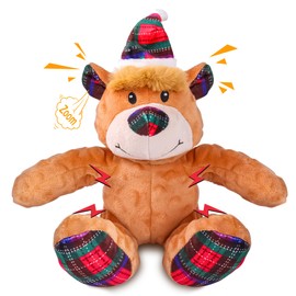 Newget Christmas Dog Toys, Dog Squeaky Plush Chew Toys with Crinkle Paper for Puppy, Small, Medium, Large Dogs, Interactive Pet Holiday Toys for Training and Reducing Boredom