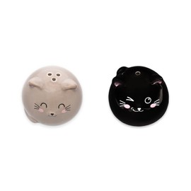 Legami - Kitty-Themed Ceramic Salt and Pepper Set - Hand Painted
