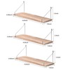 MITIME Floating Shelves Set of 3 Rustic Solid Wood Floating