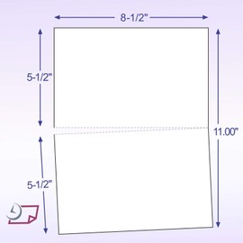 NextDayLabels - Letter Size White Perforated Blank Post Card Cardstock, 75lb Cover (203 gsm) 2 per Page, Cards Measure 8.5" X 5.5", Inkjet/Laser Compatible - 50 Sheets / 100 Cards