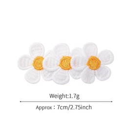 BOENBE LOVED Sunflower Snap Hair Clips White Daisy Flower Hair Clips Hair Hairpin for Girls Women Kids (yellow)