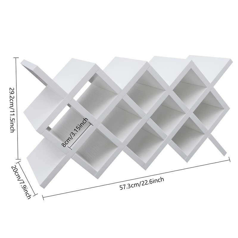 Generic Wooden 10-Bottle Wine Rack, Wine Display Rack, Countertop Free-Standing