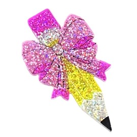Shiny Back to School Brooches Acrylic Pencil Crayon Grade First Day of School Pins Brooch for Student Teacher Inspire Appreciation Jewelry(I)