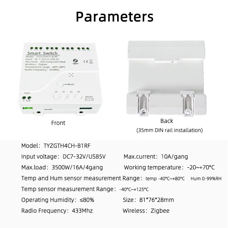 MHCOZY Smart Zigbee Temperature Controller 5-32V Dry Contact Passive Output