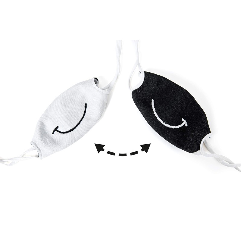 SonnenStrick Behelfs Mouth and Nose Mask with Reversible Smile Motif,