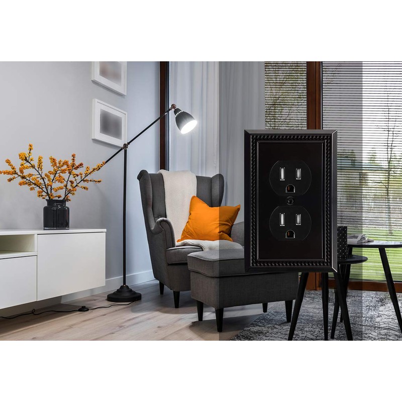 Harmon Designs Sunken Pearls Switch Plate/Wall Plate/Outlet Cover (Single Duplex