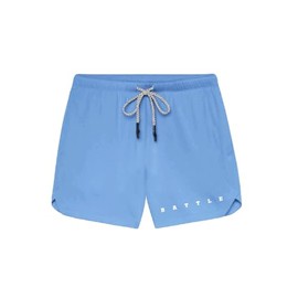 Battle Sports Fly 2.0 Men's Athletic Shorts - Lightweight 7” Inseam Sweat Wicking Drawstring Shorts with Built-in Cell Pocket, Tranquil Blue, Large