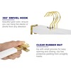 Amber Home 14.17" Solid White Wooden Pant Skirt Hangers with