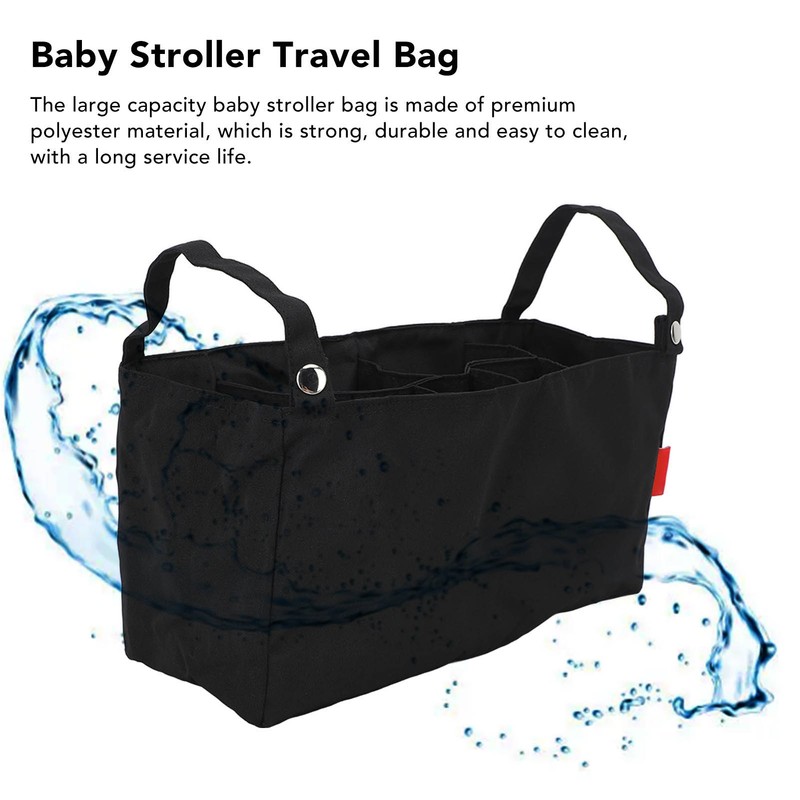 Baby Stroller Storage Bag Large Capacity Multi Compartments Baby Stroller