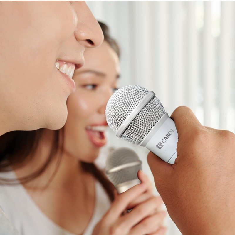 CAROL MUD-525 White XLR Wired Vocal Microphone for Karaoke –