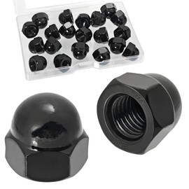 5/16"-18 Acorn Nuts,20PCS Black 304 Stainless Steel(18-8) Acorn Cap Nuts (Black, 5/16"-18(20PCS))