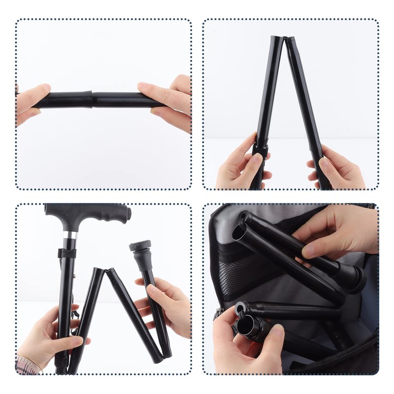 Creechwa Collapsible Walking Sticks, Hiking Aluminum Trekking Poles with Light
