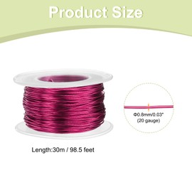 sourcing map 20 Gauge Aluminum Craft Wire 0.8mm 98.5ft Flexible Bendable Anodized Metal Jewelry Sculpting Wire for Jewelry Making Modelling Craft DIY, Caramel