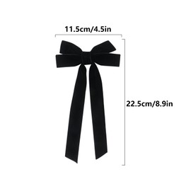3Pcs Velvet Hair Bows Hair Ribbon for Women Bow Hair Clips Hair Accessories for Women Girls(Black, White, Red