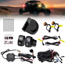 YCHOW-TECH UTV Turn Signal Kit with Horn Plug and Play Street Legal Kit UTV ATV Blinker with Rocker Switch Hazard Light Compatible with Polaris Ranger RZR, Can-Am X3, Arctic Cat