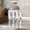 Merax End Modern Side Crystal Designs Shinny Glass Corner Table