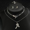 4 Pack Stainless Steel Initial A Necklace for Women Letter