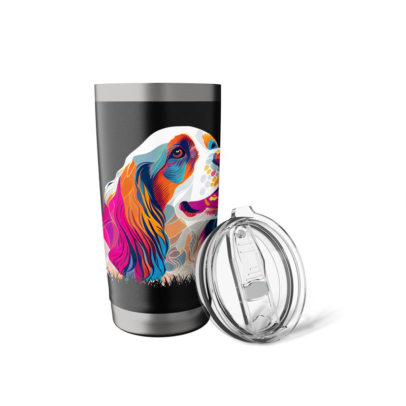 Vibrant Spaniel Dog Art Portrait Stainless Steel Insulated Tumbler