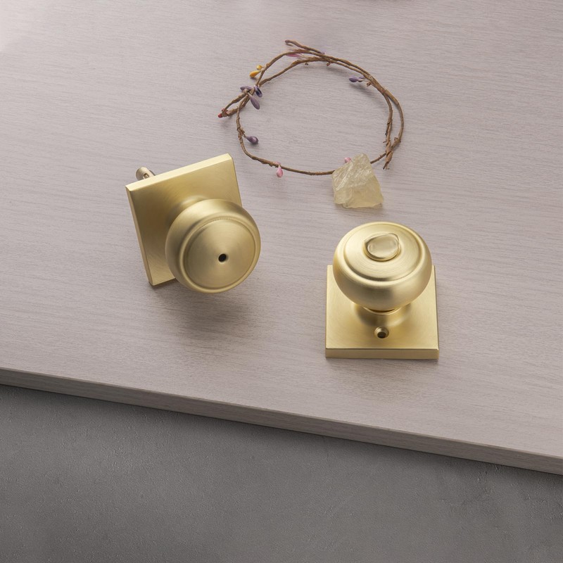 NCSEN Gold Door Knobs with Lock, Coastal Door Knobs Interior