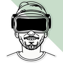 'Virtual Reality Headset' Clear Sticker Decal – Waterproof Film for Windows, Cars, Walls & Crafts, XL (460mm) (DC00124811)