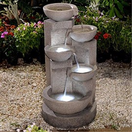Jeco Multi-Tier Bowls Water Fountain with Led Light