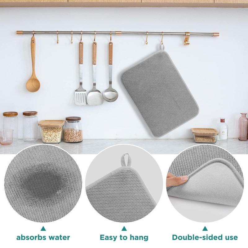 Microfiber Dish Drying Mat – Small Absorbent Dish Drainer Mat,