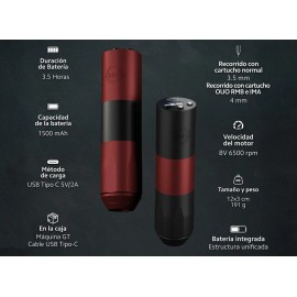 Kit Para Tatuar Inalámbrico Profesional Completo Pen Ouo Gt