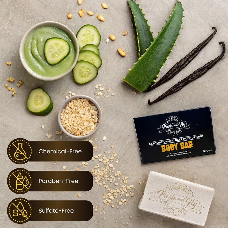 Fresh & Fly Mens Soap Bar for Face, Body 300g