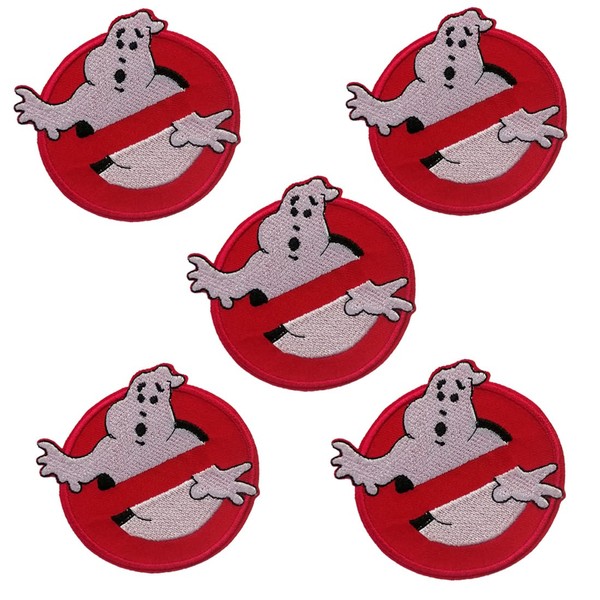 Ghostbuster Set of 5 Logo Film Sew-On Iron-On Appliques Patches Iron-On
