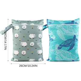 FYting Wetbag,2 Stück Wetbag Kindergarten Groß,Schwimmbeutel,Nasstasche,Wiederverwendbar, Wasserdicht,mit Reißverschluss, Schwimmen, Camping, Reisen, Fitness, Strand (Unterwasserwelt,36 * 26 cm)