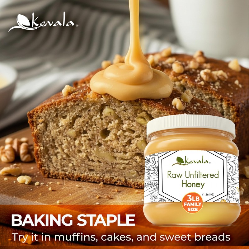 Kevala Raw Unfiltered Honey - Pure Honey for Daily Baking