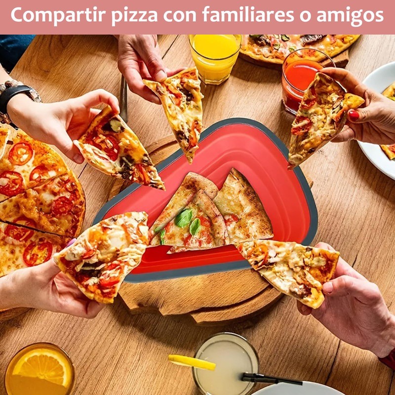 JESUS Caja de pizza de silicona triangular plegable con 5