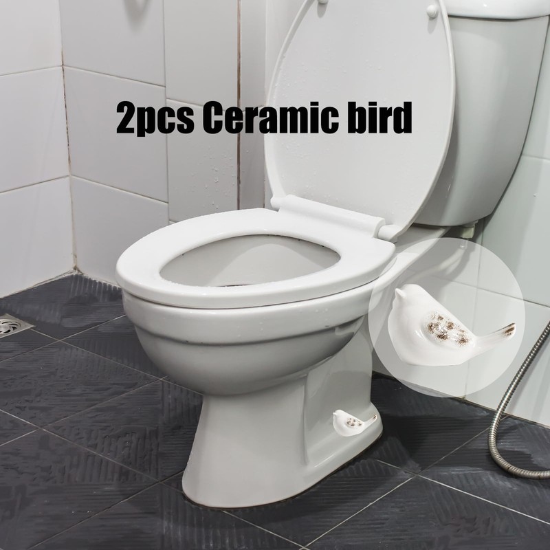 2 Pcs Ceramic Bird Toilet Floor Bolt Caps, Cute Animal