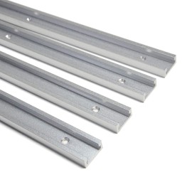 MYOYAY 4 Pack Aluminum Miter T-Track 48 inch T-Slot Woodworking T-Bar Rail Double-Cut Profile Aluminum T-Track Universal T-Tracks with Predrilled Mounting Holes for Jigs Fixtures Sleds Router Tables
