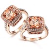Yellow Shinning Cubic Zirconia Topaz Rings For Women 18K Rose