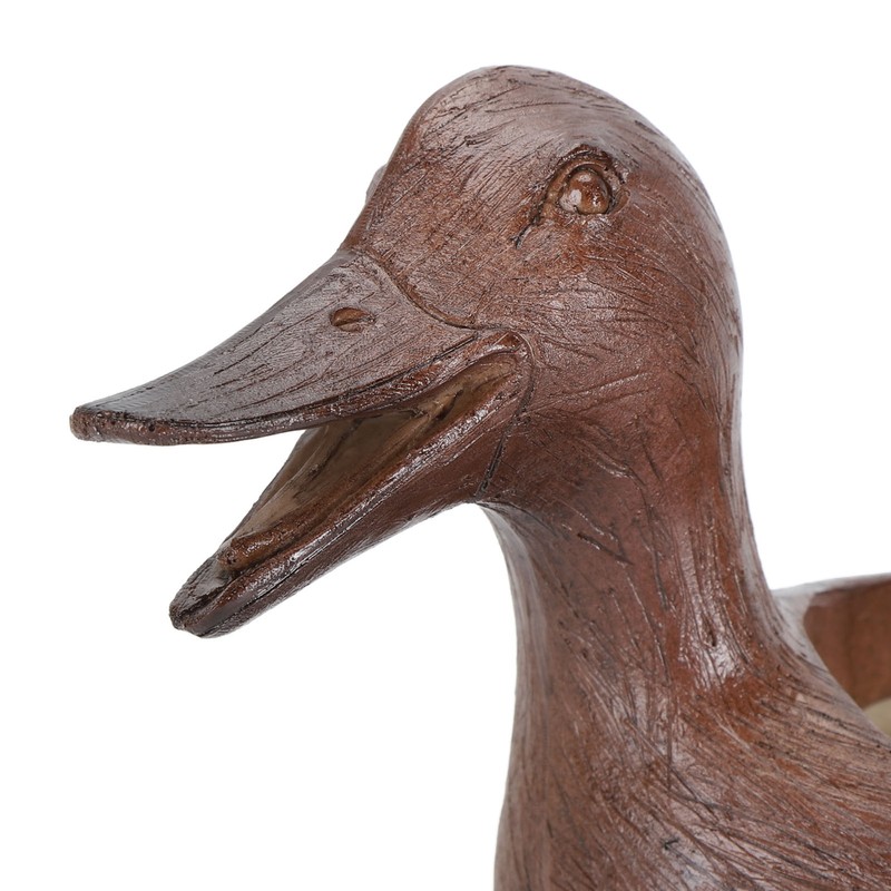 Duck Shaped Planter Resin Waterproof Decorative Animal Flower Pot for