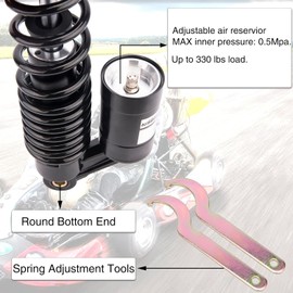 Motorcycle Rear Shock Absorber 320mm Universal Motorcycle Air Shocks Compatible with Yamaha ATV Go Kart Scooter Honda Kawasaki Suzuki Dirt Sport Bike 125cc 110cc (Black)