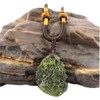 PELEIFA Moldavite Crystal Meteorite Tektite Necklace, Raw Moldavite Czech Meteorite,