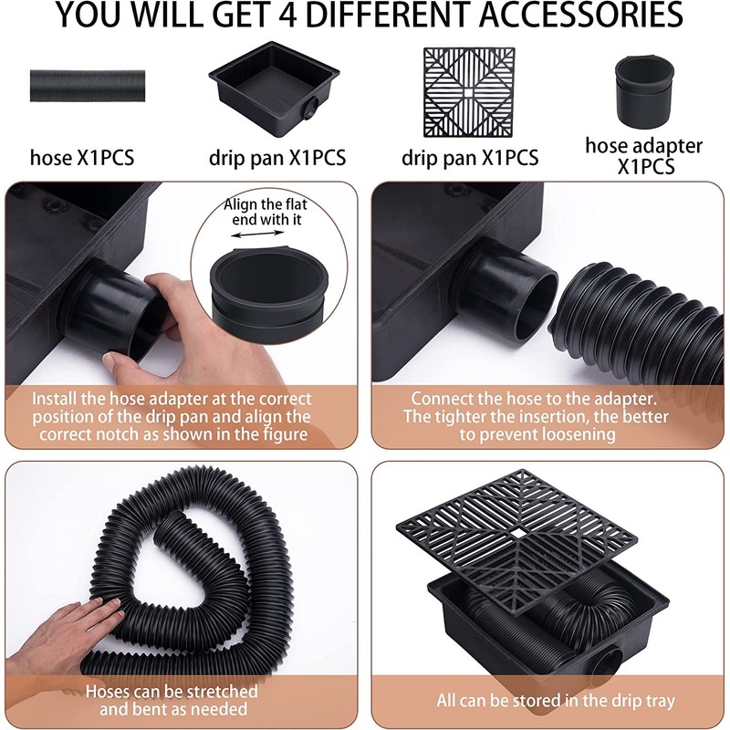 Catch Basin Drain Kit,Downspout Extension Kit,Gutter Downspout Extensions Set Flexible