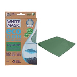 White Magic Aquarium Eco Cloth, 32 x 32 cm, Streak-Free Cleaning for Glass & Acrylic Aquariums, Scratch-Free, Buffs & Polishes, Chemical-Free, Reusable & Machine Washable