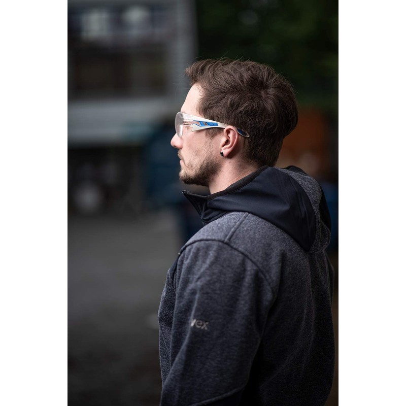 Uvex Pheos Supravision Excellence Safety Glasses, Transparent/Grey/Blue